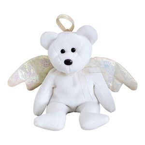 Ty Beanie Baby " Halo" Angel Bear Plush with Iridescent Wings 1998